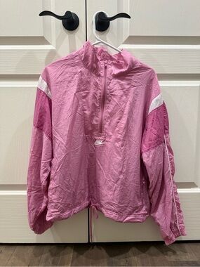 Nike Pink Colorblock Half-Zip Pullover Windbreaker